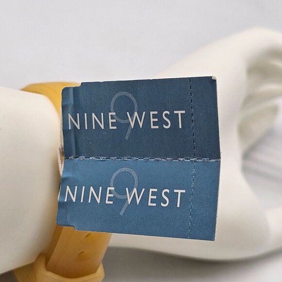 Nine West Womens Digital Watch Yellow Strap Crystal Accents Water Resistant - Picture 4 of 8